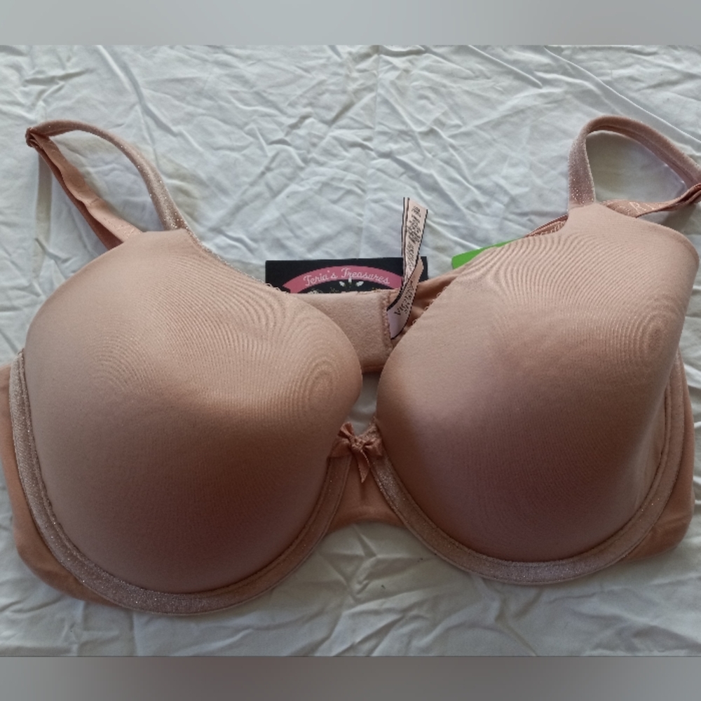 Body by Victoria s36DD taupe off white plunge bombshell demi bra